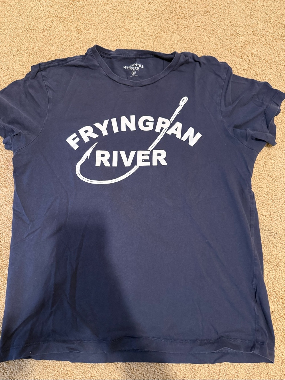 J Crew Fryingpan River Navy Graphic Tee